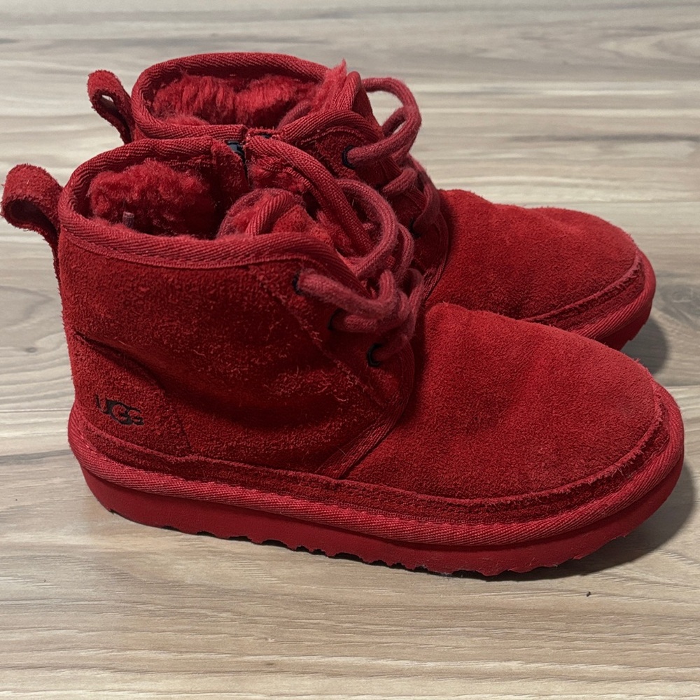 UGG Kids Red Suede Boots